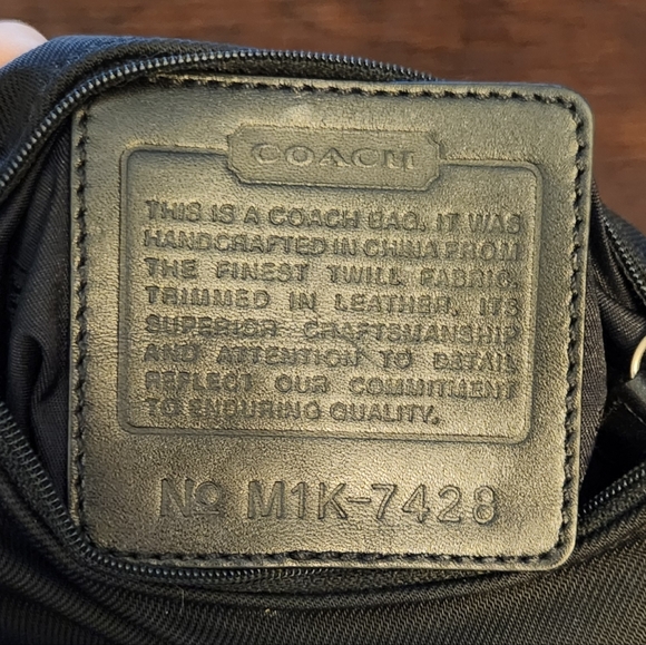 Coach Mini Twill/Leather Hobo Saddle Bag Black - Picture 3 of 6
